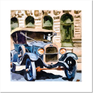 Vintage Jalopy Watercolor Posters and Art